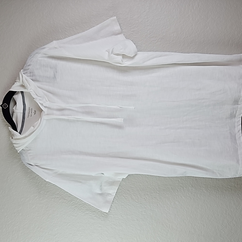 Roundtree & Yorke | NWT Men's White Cotton Soft Washed Short Sleeve Hoodie Tee L